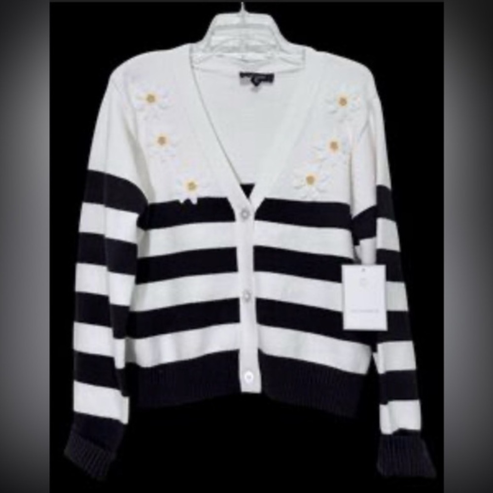 NWT Calligraphie by Anthropologie Cardigan Daisy 🌼 Women’s Sz L